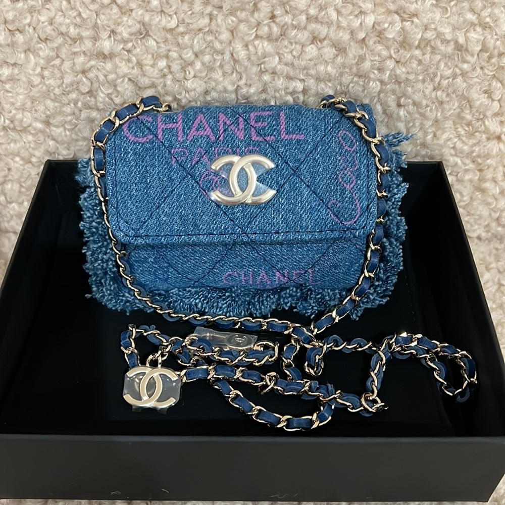 Chanel blue Jean belt bag